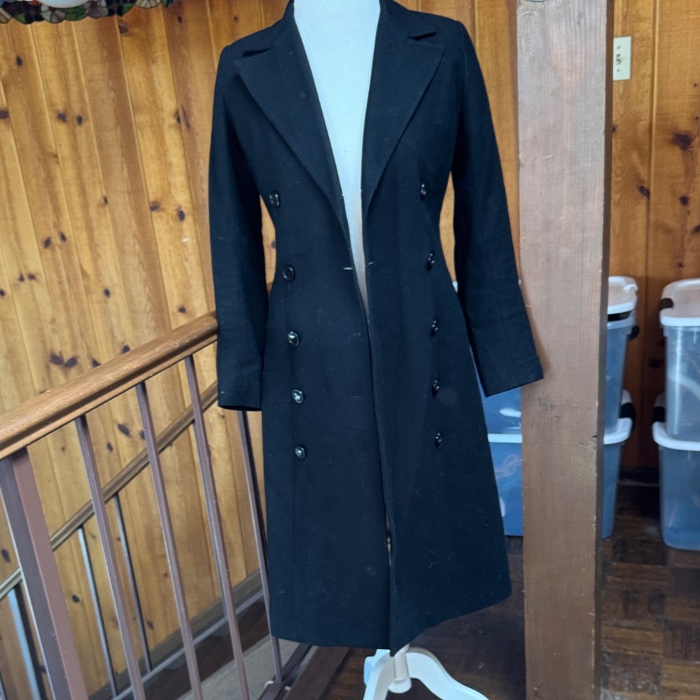 Sophisticated Women's Black Wool Coat